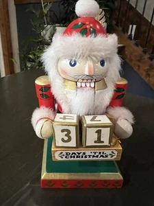 Advent Calendar Santa Claus Nutcracker Christmas Countdown Holiday Wooden 6.5” - Picture 1 of 10
