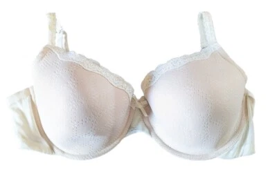 Gilligan O'Malley Nursing Bra 42DD Beige and White Lace Trim Pretty Bra Straps - Image 1 of 4