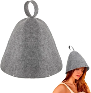Sauna Hat Foldable Natural Felt Cap Soft Solid Cloche Hat for Hot Dry Steam Room - Picture 1 of 6