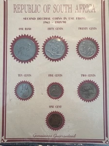 1980 Republic of South Africa Second Decimal Coins from 1965-1989 set - Picture 1 of 2