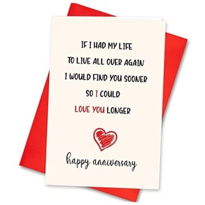 Happy Anniversary Card for Girlfriend Boyfriend Wife Husband, Funny  - Picture 1 of 8