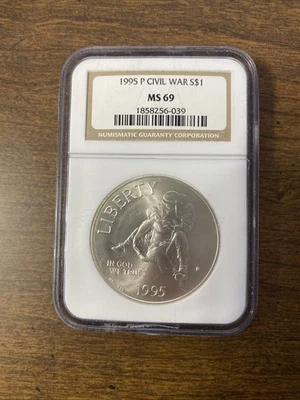 1995 P Civil War Commemorative NGC MS 69  - Image 1 of 2