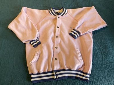 Moletom vintage anos 90 Ralph Lauren rosa com botões M algumas manchas - Imagem 1 de 4