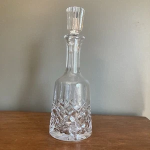Vintage Lead Crystal Decanter w/ Stopper 13 inch Cut Glass Liquor Bottle - Picture 1 of 13