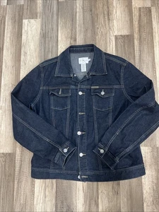Vintage CALVIN KLEIN JEANS Jeansjacke Damen XL blau dunkle Waschung kurz Trucker - Bild 1 von 8