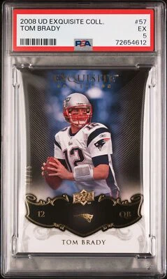 2008 Upper Deck Exquisite Collection #57 Tom Brady /75 PSA 5 EX - Image 1 of 2