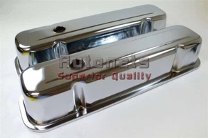 Chrome Steel Pontiac 301-326-350-389-400-428-455 Tall Valve Cover Baffled Smooth - Picture 1 of 1