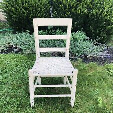 Victorian Child's OLD PAINT Ladder Back Chair 19th C Woven Seat 5 Layers
