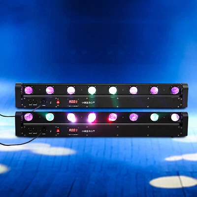2Pcs 8 Eyes LED Moving Head Lights DMX512 Four Colors 180 Scanning Angle 100w - Image 1 of 4