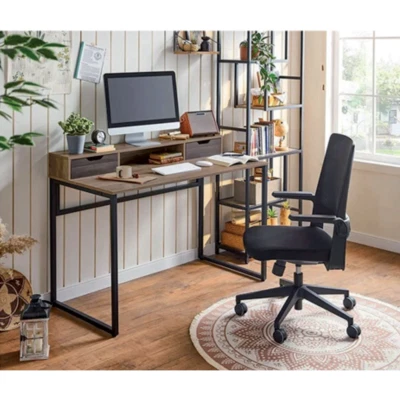 Scrittoio industrial scrivania 120X60X95H legno e acciaio  - Immagine 1 di 2