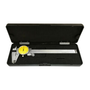 YELLOW Face 0-6" stainless Steel 4 Way Dial Caliper Shock Proof .001" Graduation