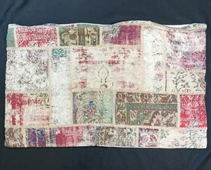 Pottery Barn FADED PATCHWORK Pillow Sham w Top-Stitching 16"x25" (KMT) - Picture 1 of 10