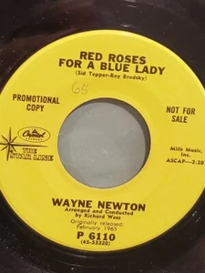 WAYNE NEWTON 7" 45 RPM "Red Roses For a Blue Lady" PROMO VG+ Condition - Picture 1 of 2