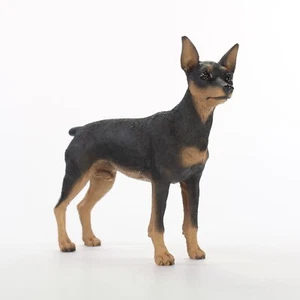 Miniature Pinscher Figurine Hand Painted Collectible Statue Black - Picture 1 of 1