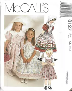 McCall's Pattern #8127-Child/Girl's Dress & Pinafore in Sizes 6-7-8 - Picture 1 of 1