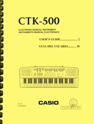 Casio CTK-500 CTK500 Keyboard USER'S GUIDE OWNER'S MANUAL - Image 1 of 3