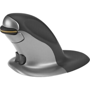 Posturite Penguin Ambidextrous Vertical Mouse - Laser - Cable - Silver, Black -