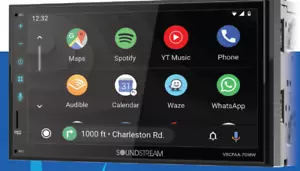 SOUNDSTREAM VRCPAA-70MW 7" WIRELESS APPLE CAR PLAY ANDROID AUTO BLUETOOTH STEREO - Picture 1 of 2