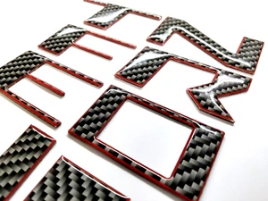 FOR NISSAN FRONTIER 2022-24 CARBON RED OUTLINE 3D RAISED DOMED TAILGATE LETTERS - Picture 1 of 2