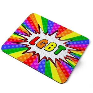 Mouse Mat Pad - LGBT Heart Rainbow Gay Lesbian Laptop PC Desk Office #21786 - Picture 1 of 1