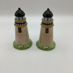 Ceramic Lighthouse Salt & Pepper Shakers Set 5 Inches - Picture 1 of 6