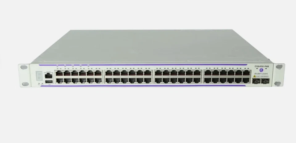 Alcatel Lucent OS6450-P48 48x PoE+ RJ45 2x SFP+ Gigabit Switch with SFP Uplink - Image 1 of 4