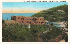 Residence Zane Grey Avalon Catalina Island California Postcard Posted 1930 - Picture 1 of 2