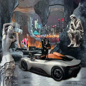 My city Gianni Moramarco Opera Fine Art Giclèe Druck auf Karton Gemälde 50x50 - Bild 1 von 1