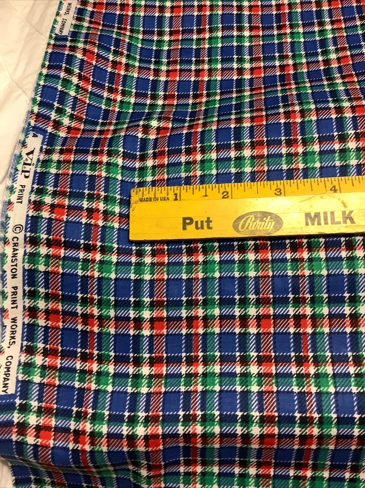 "Tela de algodón a cuadros VIP Cranston verde azul rojo negro blanco 3 yardas X 43""" Foto 1 de 1