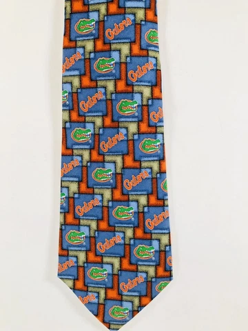 University of Florida FL Gators Necktie with Logos by Eagles Wings EUC Silk Cover