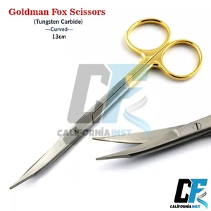 Chirurgische Goldman Fox Schere gebogen TC 13cm Wolframcarbid Gewebenaht - Bild 1 von 5