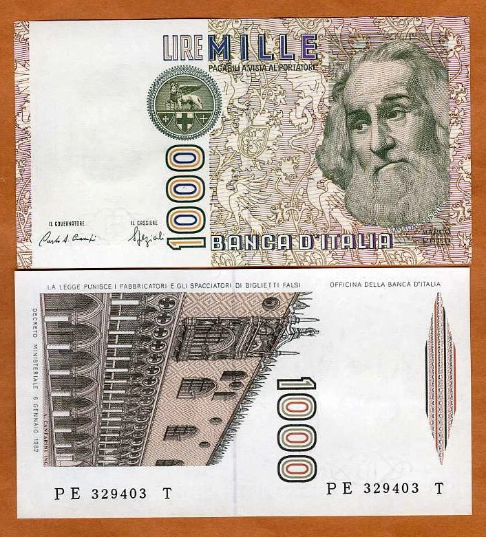 Italy, 1000 Lire, 1982, P-109b, UNC Marco Polo - Image 1 of 1