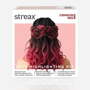 Streax Hair Colour Highlight Kit | Hair Colour, Crimson Red - 180gm Pack of 1 - Picture 1 of 12