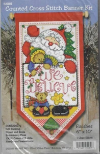 Design Works~Banner Kit- We Believe Santa Cross Stich Kit # 5489 - Picture 1 of 2