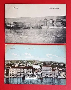 2 x AK FIUME in Kroatien 1906 Grand Hotel Europe mit Schiffen    ( 20673 - Bild 1 von 2
