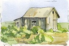 Digital goods, Rural landscape, country scene, watercolor drawing
