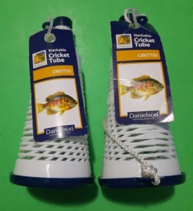 Lot Of 2 Danielson Stackable Cricket Tubes Fishing Cricket Holder 5" - Picture 1 of 2
