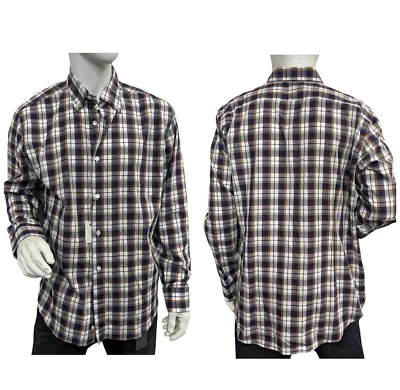 Camisa xadrez clássica masculina nova com etiquetas Eleventy tamanho: XXL - Imagem 1 de 4