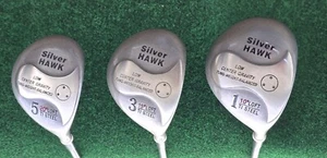 Silver Hawk 1, 3, 5 Fairway Woods TI Steel Aldila VX Graphite Shafts RH Golfer - Picture 1 of 12