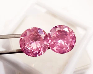 21.50 Ct 2 PC Certified Natural Pink Zircon Round Best Making Sale Going on - Picture 1 of 7