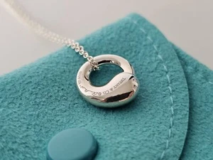NIB AUTH TIFFANY & CO. Elsa Peretti Eternal Circle Sterling Silver Necklace 16" - Picture 1 of 8