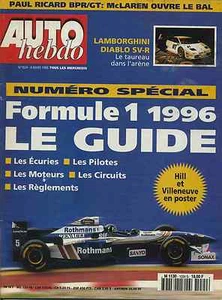 AUTO HEBDO Nr. 1024 06.03.1996 GUIDE F1 1996 LAMBORGHINI DIABLO SVR - Bild 1 von 1