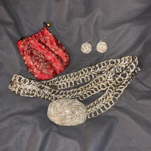 Gorgeous Boutique Belt & Earrings Evening Career Date Night 721 - Picture 1 of 5