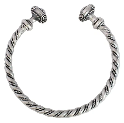 925 Silber keltischer Armreif Gr.L  Kopfverzierungen Spiralen Keltenschmuck - Bild 1 von 3