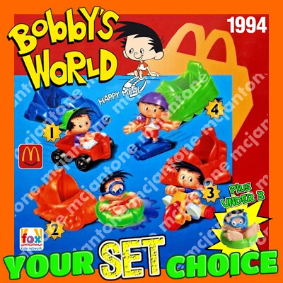CONJUNTO McDonalds 1994 BOBBY'S WORLD Fox Kids DIBUJOS ANIMADOS BOBBY Howie Mandel TU ELECCIÓN Foto 1 de 2