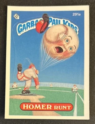 1987 Topps Garbage Pail Kids GPK Series 7 Homer Runt One Star Back Sticker #291a - Image 1 of 2