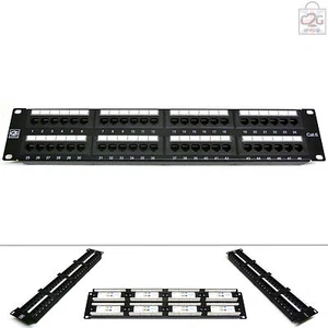 Cat6 RJ45 48 Port GIGABIT Patch Panel Way 2U 19” Data Network Comms Rack - Afbeelding 1 van 1