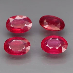 Ovalado 8x6 mm. ¡El mejor color! Top rojo rosa rubí (color Vietnam) 4 piezas/4,98 quilates - Imagen 1 de 6