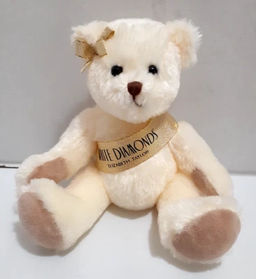Elizabeth Taylor DIAMANTES BRANCOS 5,5" Pelúcia TEDDY BEAR Logotipo Publicidade - Imagem 1 de 4