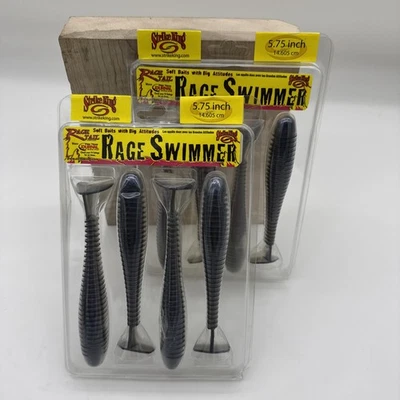 (2 PACKS) Strike King Rage Swimmer 5 3/4"  5.75" Swimbaits - PRO BLUE RED PEARL - Image 1 of 4